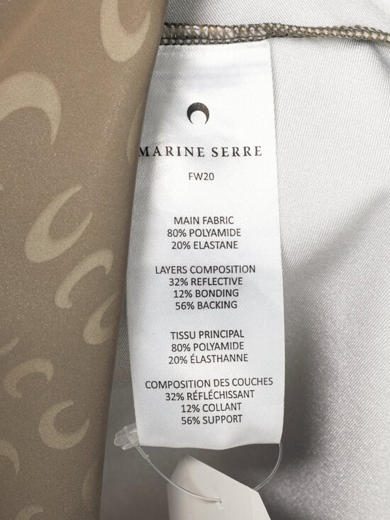 Marine Serre White Line FW20 Taupe Reflective Moon-Print Top - Picture 7 of 8
